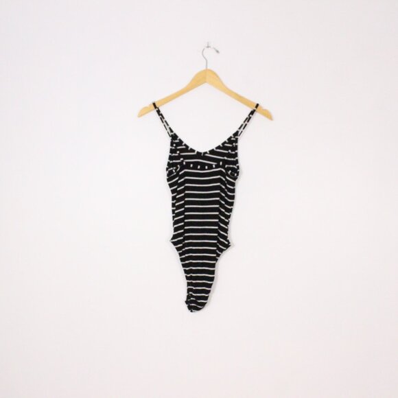 *George Black and White Striped Tank Top Body Suit - Picture 4 of 5